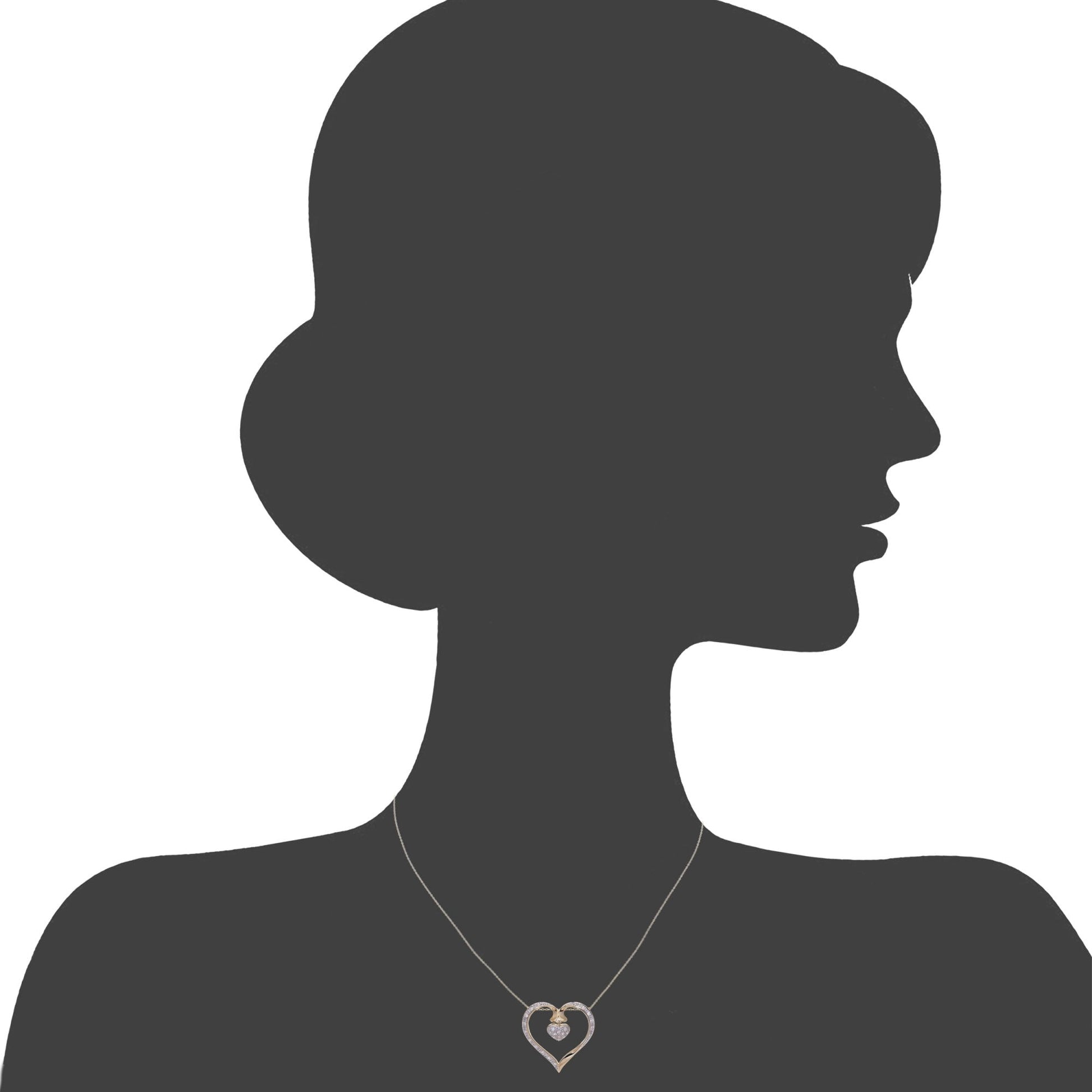 SPARKLD 9ct Yellow Gold 0.25ct Diamond Heart Pendant Necklace