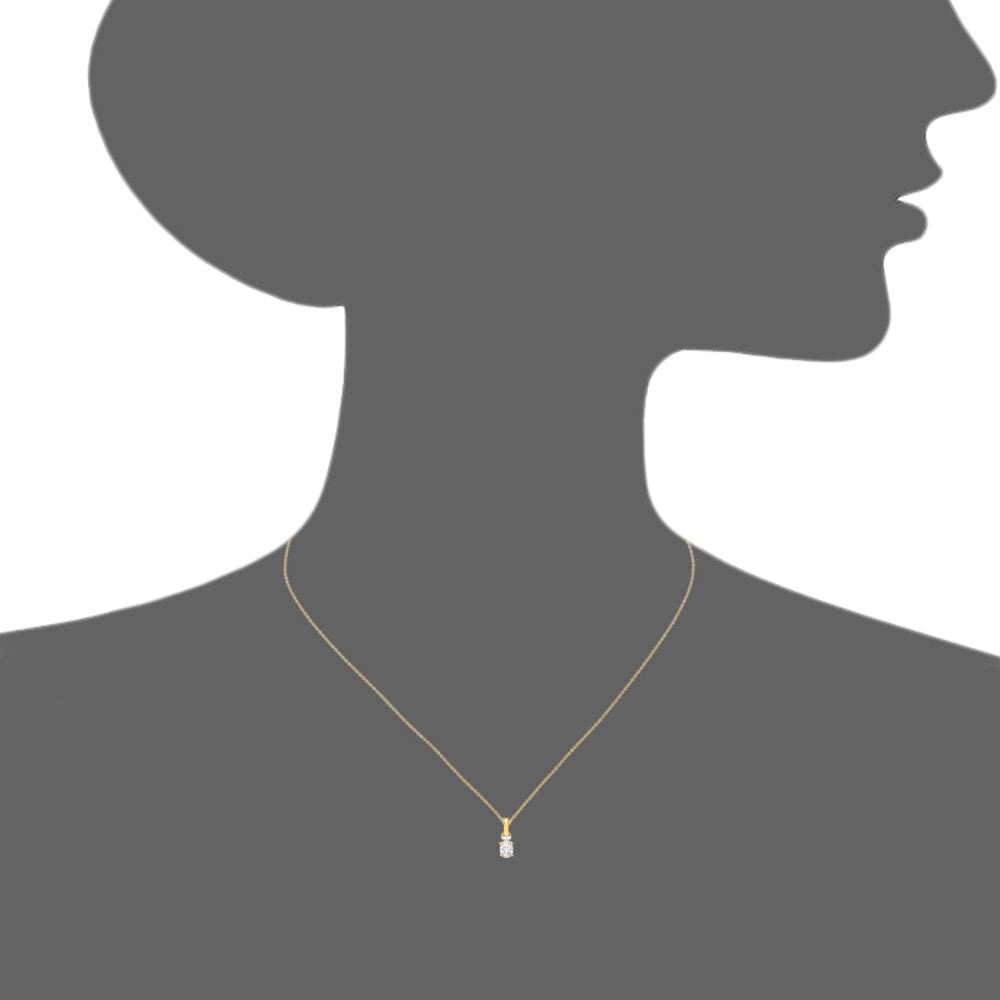 SPARKLD 9ct Yellow Gold Oval Cubic Zirconia Solitaire Pendant necklace