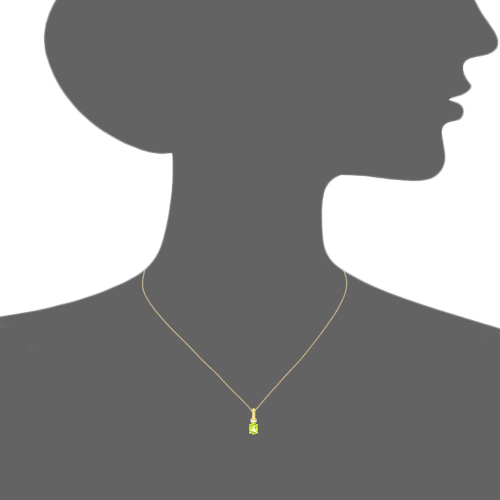 SPARKLD 9ct Yellow Gold Oval Peridot Solitaire Pendant necklace