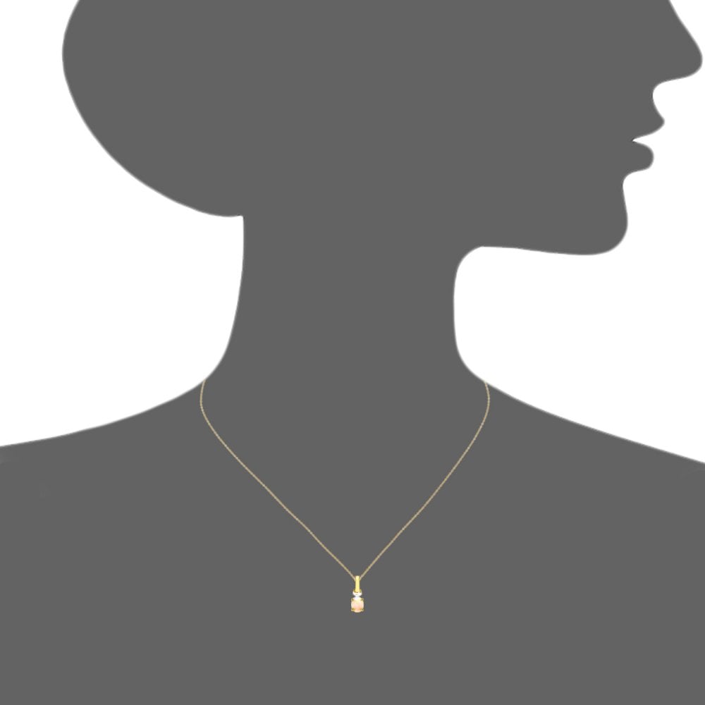 SPARKLD 9ct Yellow Gold Oval Opal Solitaire Pendant necklace