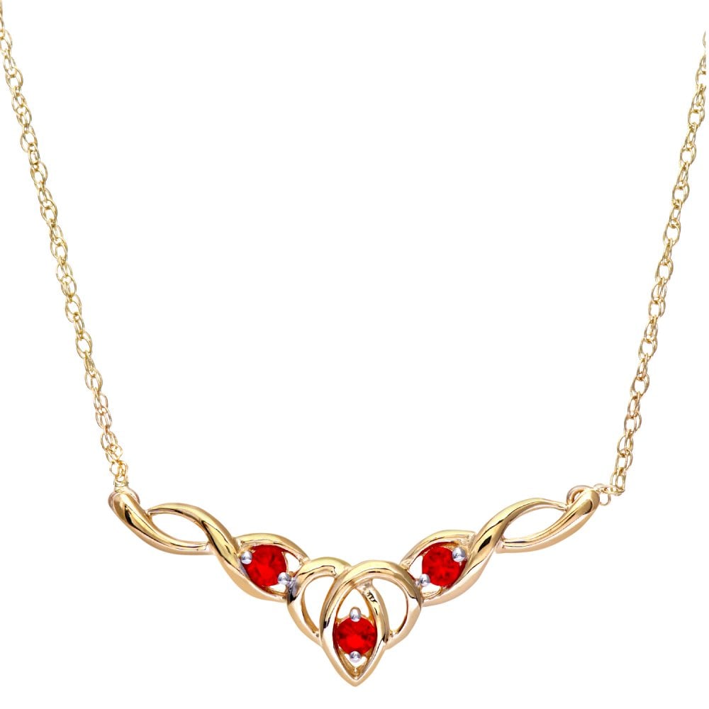 SPARKLD 9ct Yellow Gold Ruby Heart necklace rb