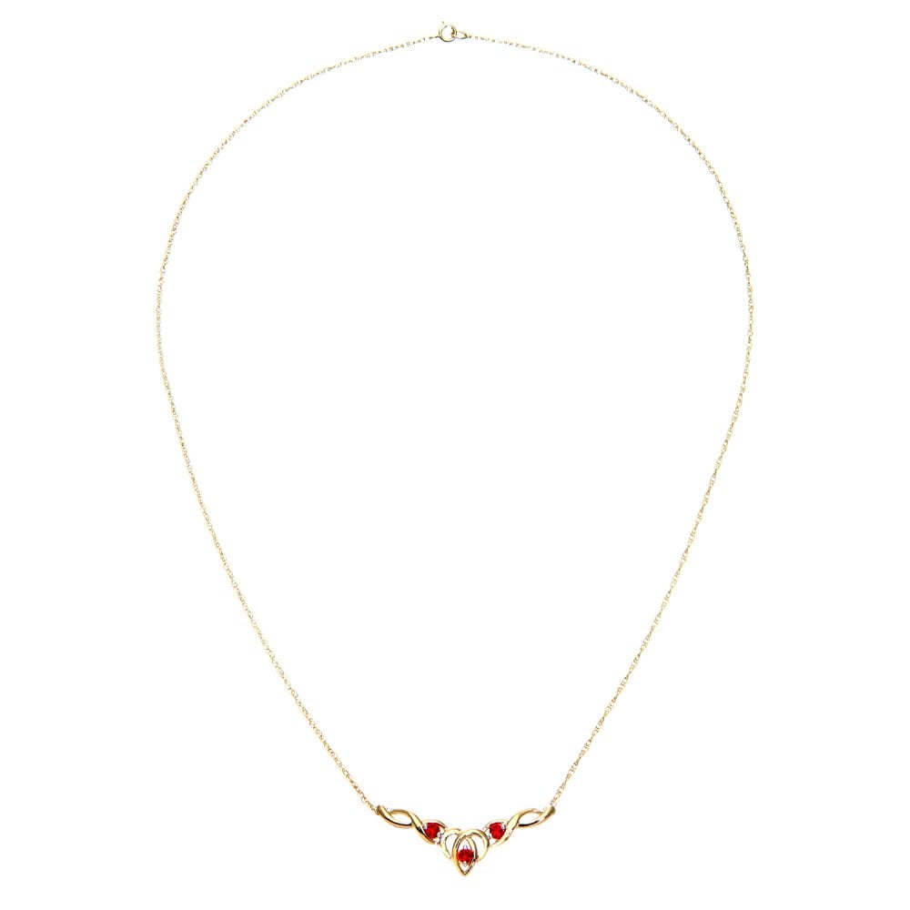 SPARKLD 9ct Yellow Gold Ruby Heart necklace rb
