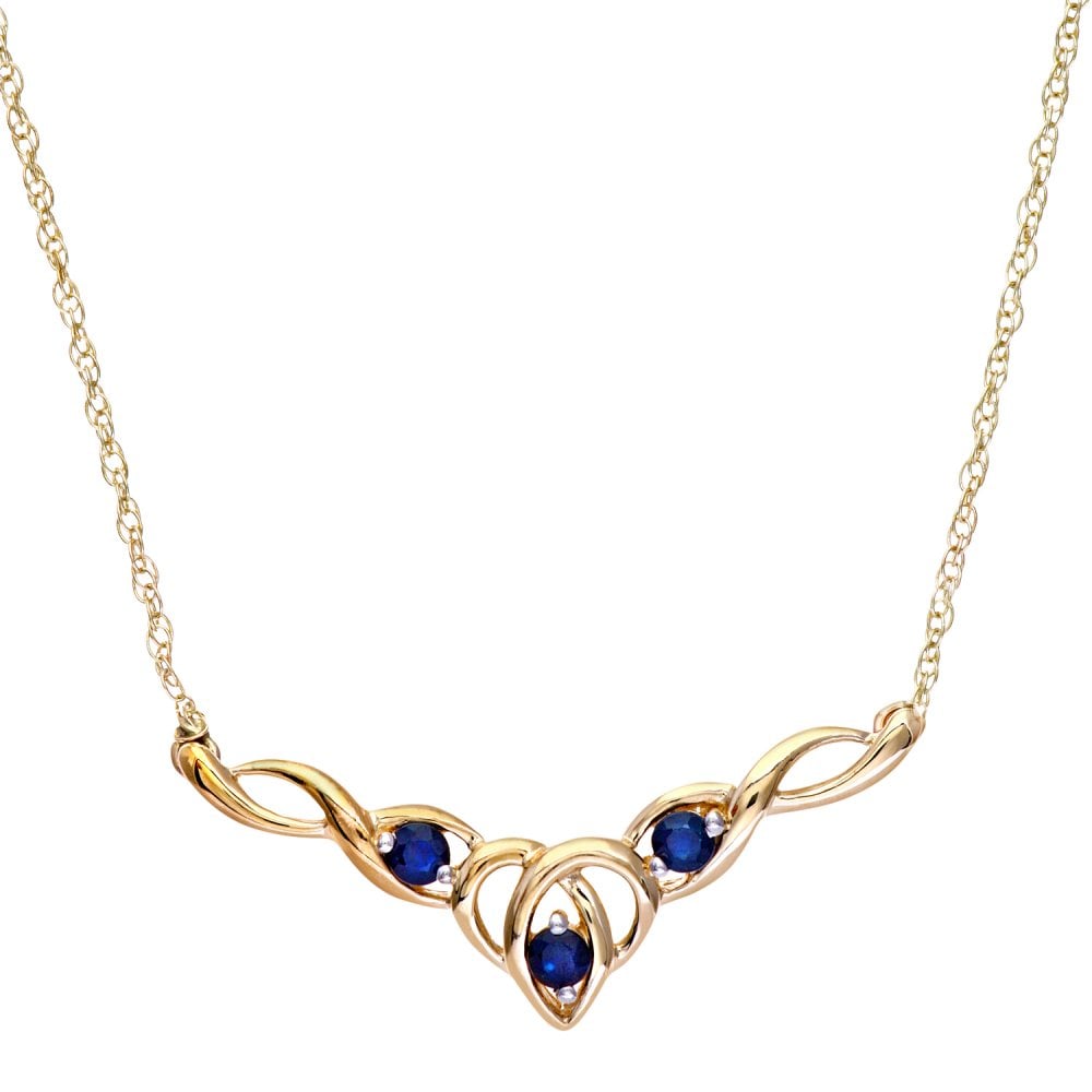 SPARKLD 9ct Yellow Gold Sapphire Heart necklace