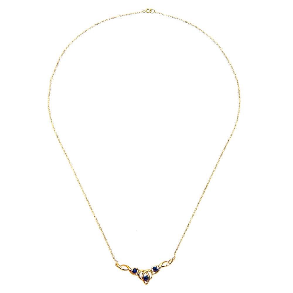 SPARKLD 9ct Yellow Gold Sapphire Heart necklace
