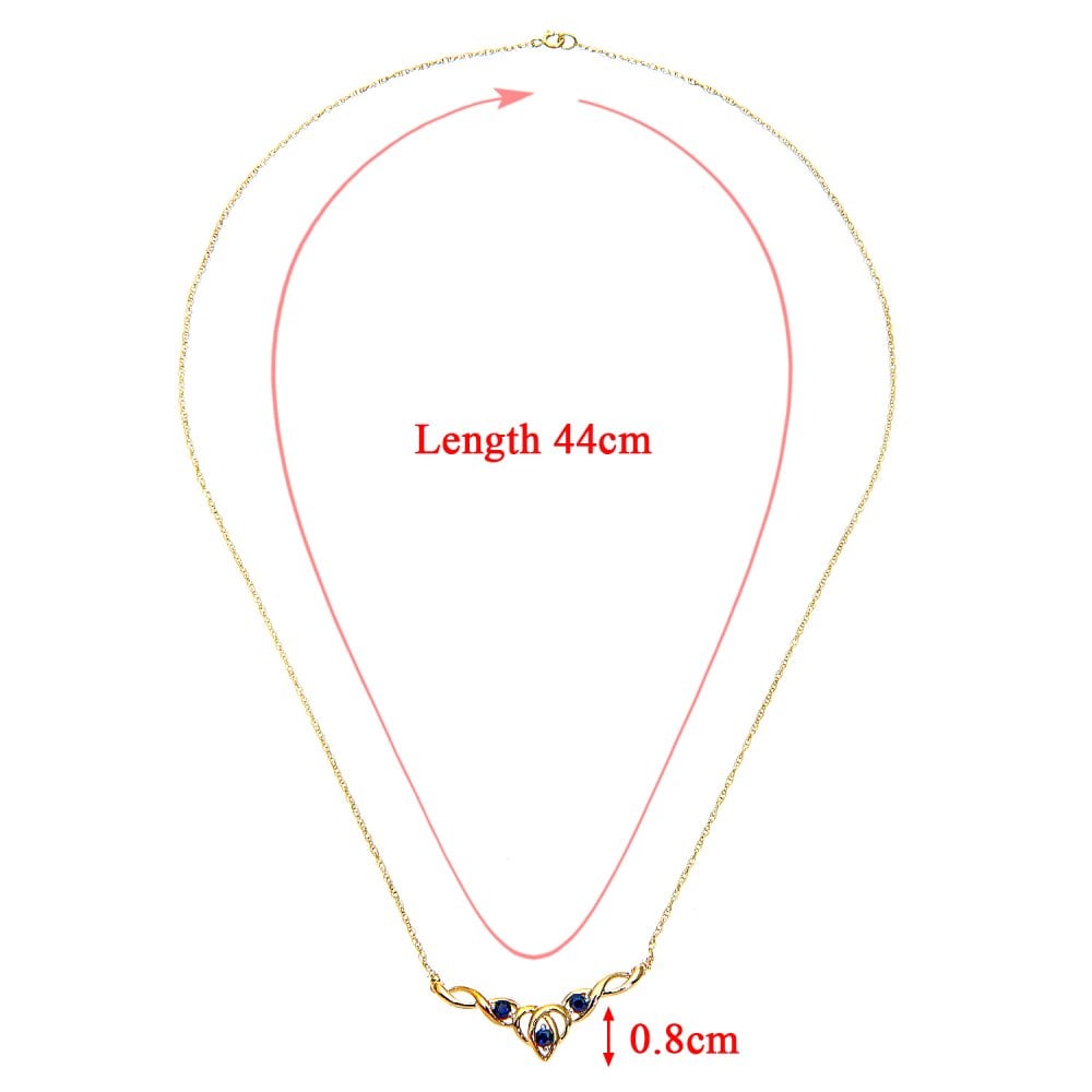 SPARKLD 9ct Yellow Gold Sapphire Heart necklace