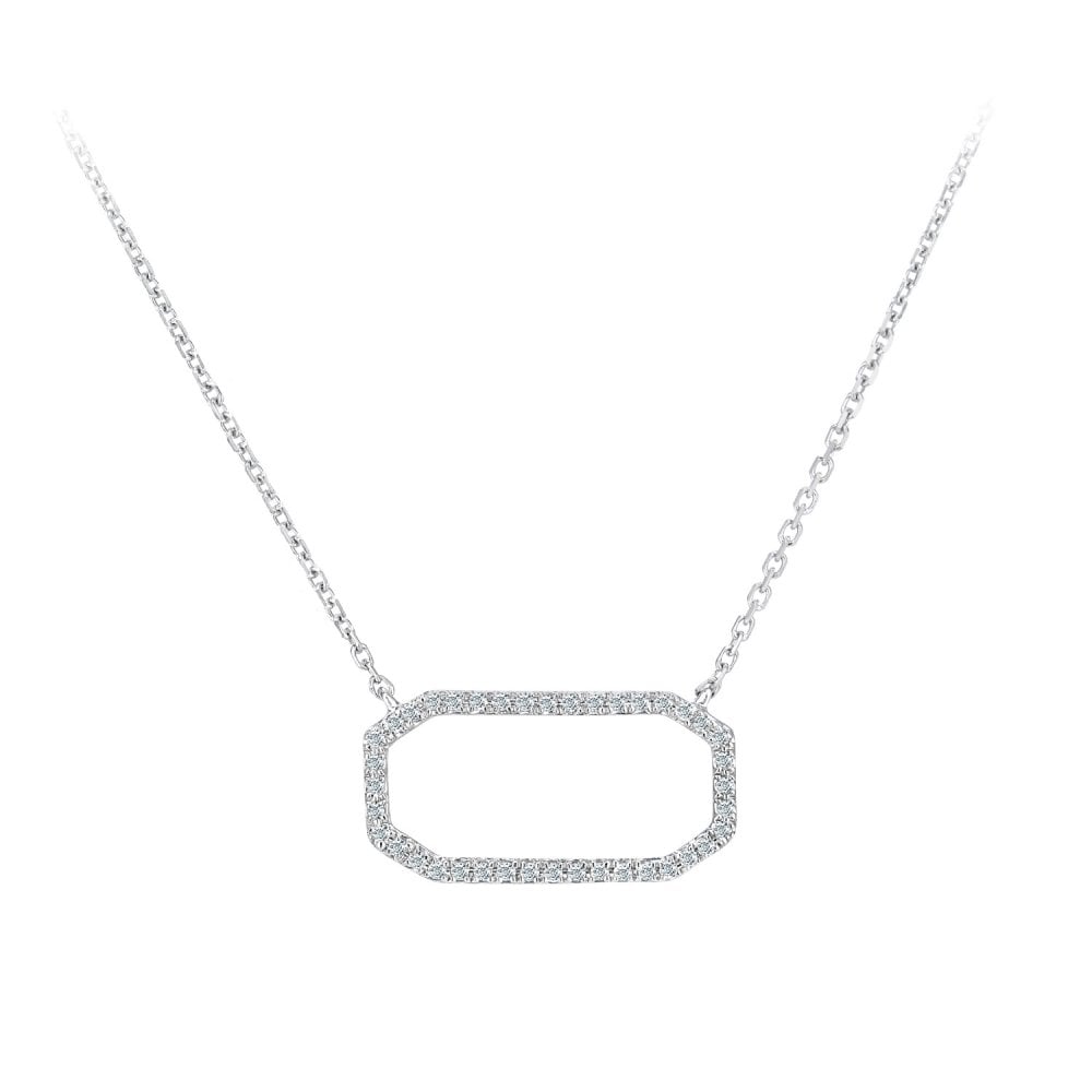 SPARKLD 9ct White Gold 0.08ct Diamond Necklace
