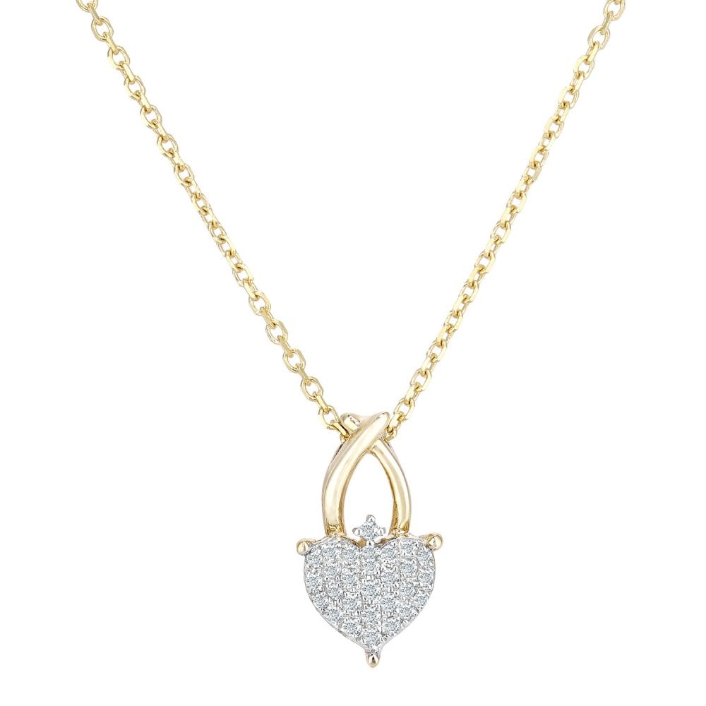 SPARKLD 9ct Yellow Gold 0.07ct Diamond Pendant Necklace