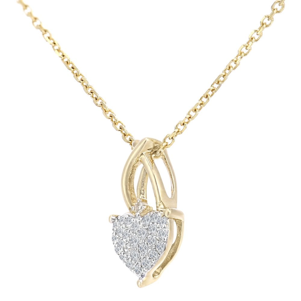 SPARKLD 9ct Yellow Gold 0.07ct Diamond Pendant Necklace