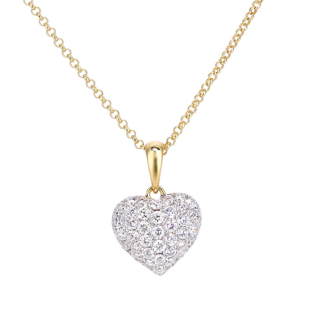 SPARKLD 18ct Yellow Gold 0.50ct Diamond Heart Pendant Necklace