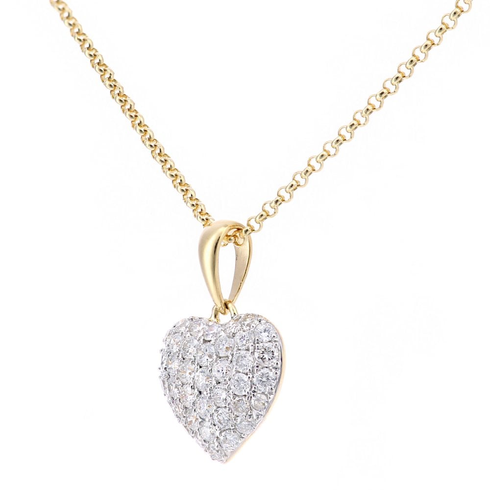 SPARKLD 18ct Yellow Gold 0.50ct Diamond Heart Pendant Necklace