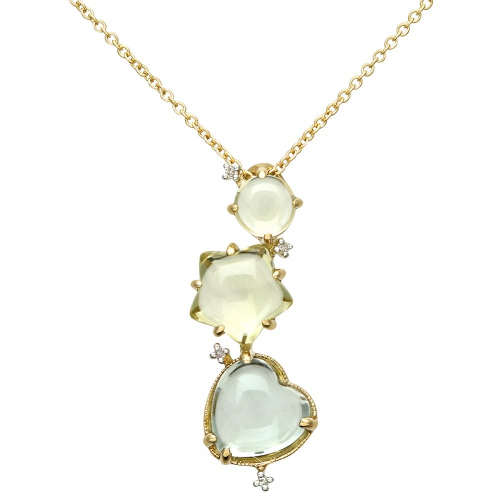 SPARKLD 18ct Yellow Gold Gemstone Necklace