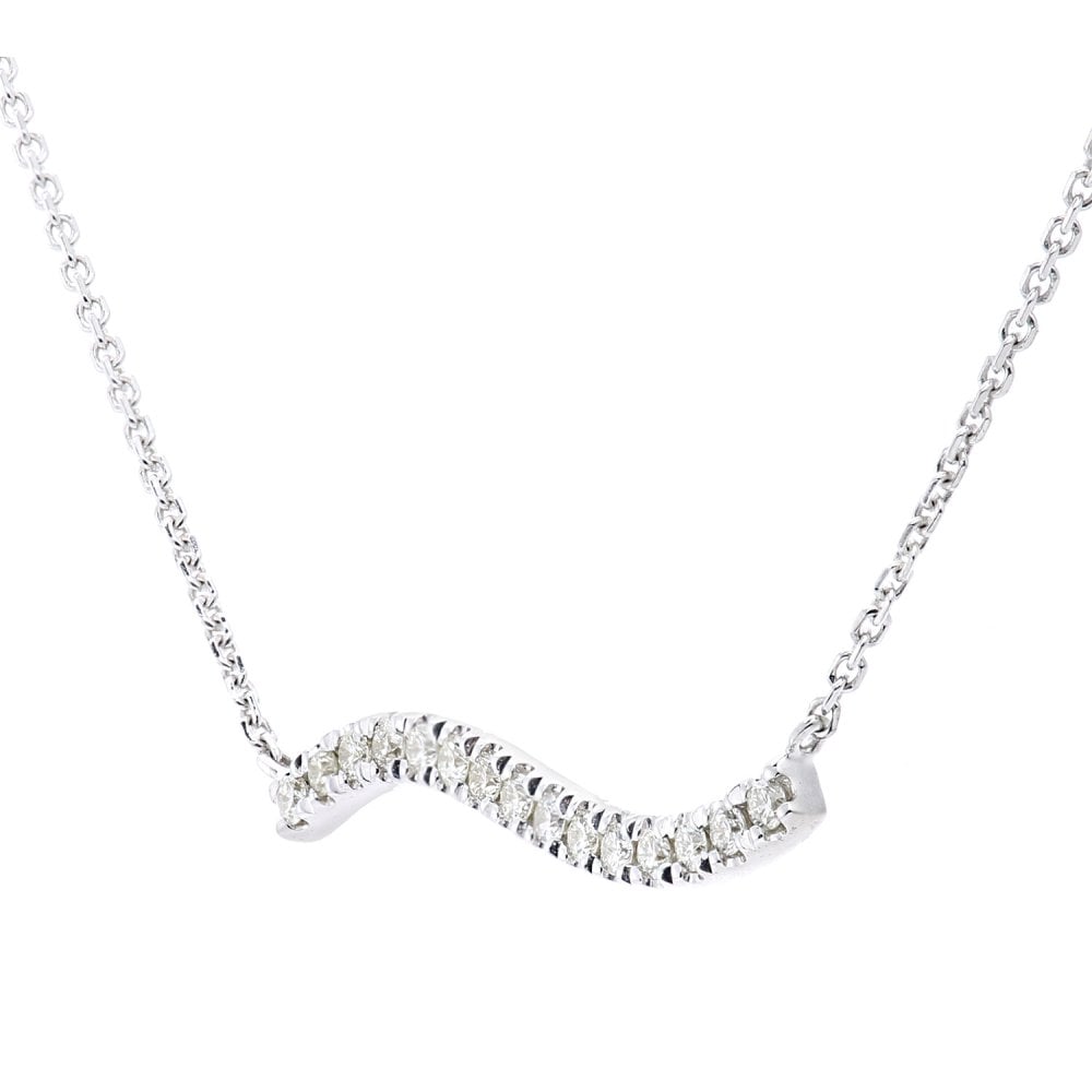 SPARKLD 9ct White Gold 0.10ct Diamond Necklace