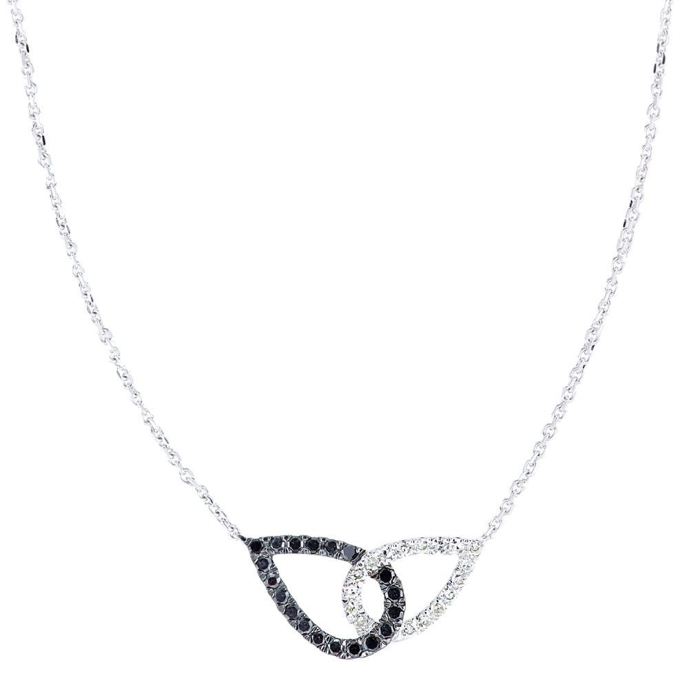 SPARKLD 9ct White Gold 0.05ct Diamond Teardrop Necklace