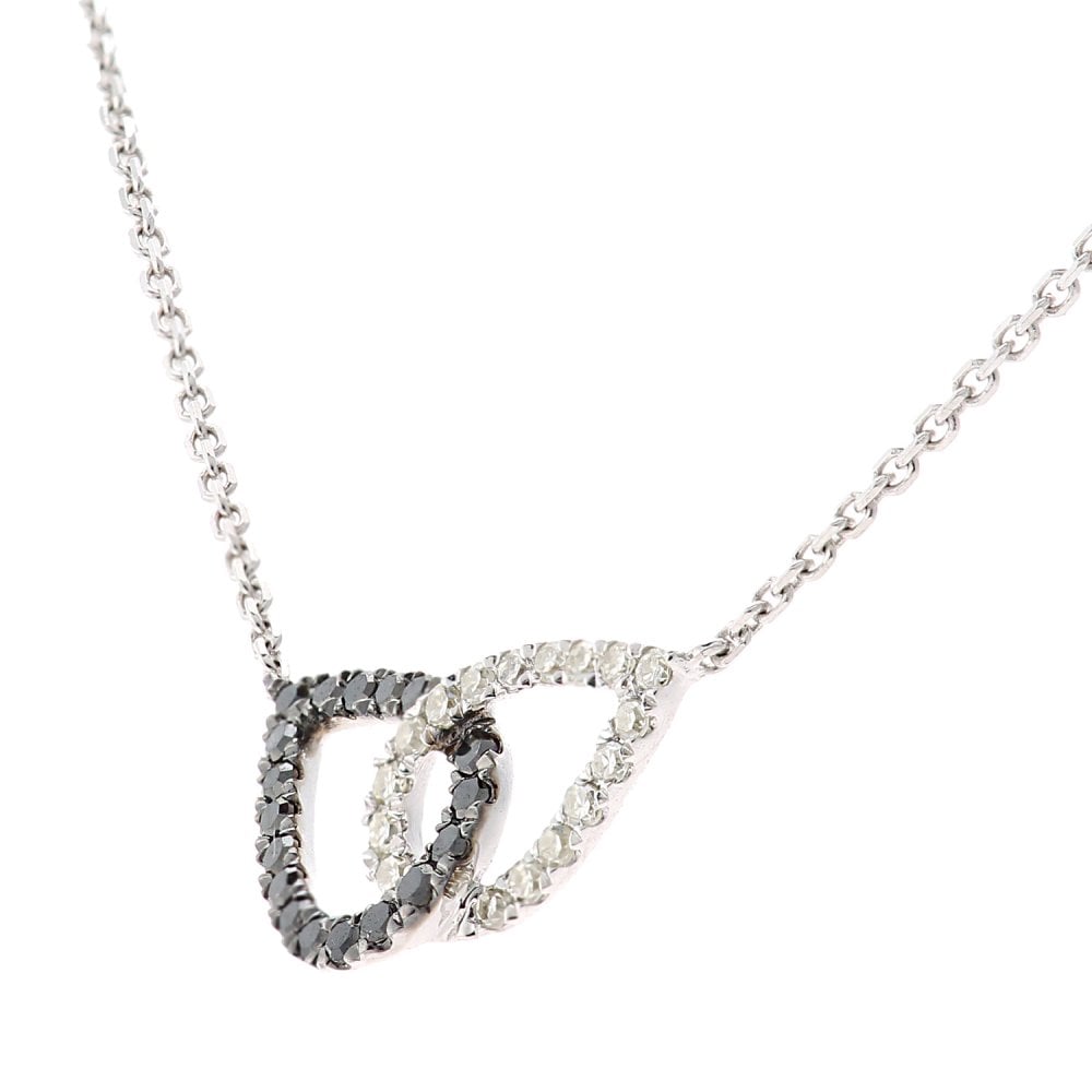 SPARKLD 9ct White Gold 0.05ct Diamond Teardrop Necklace