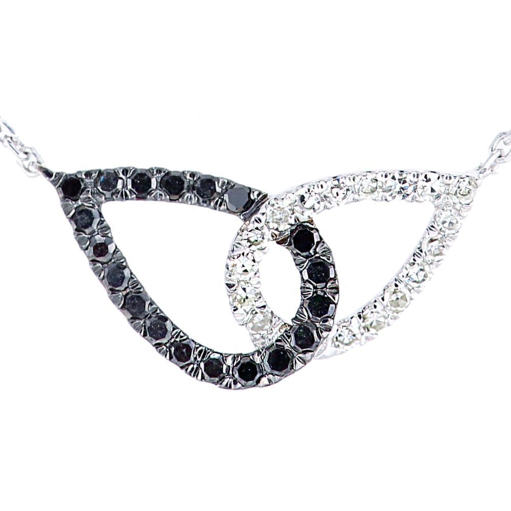 SPARKLD 9ct White Gold 0.05ct Diamond Teardrop Necklace