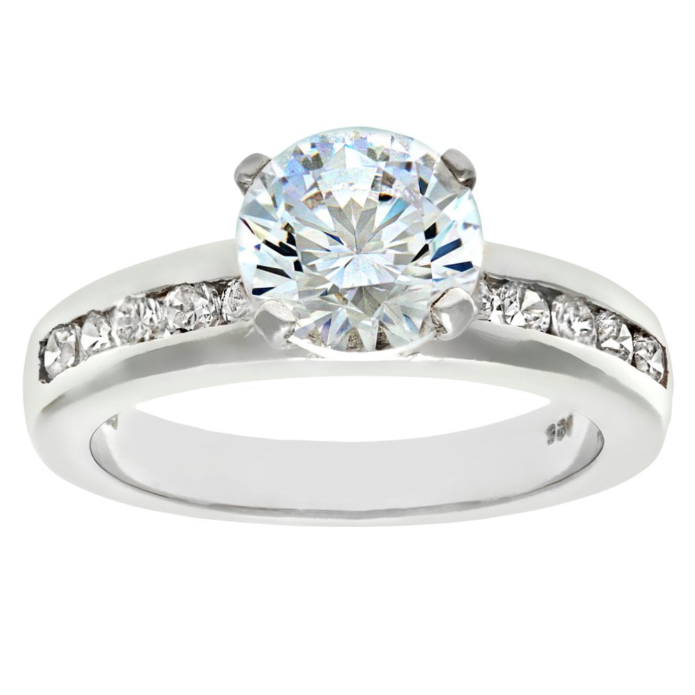 SPARKLD Sterling Silver CZ Engagement Ring