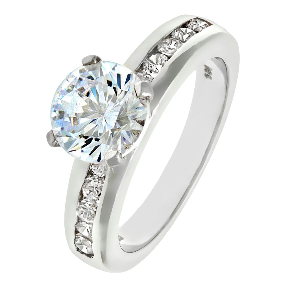 SPARKLD Sterling Silver CZ Engagement Ring
