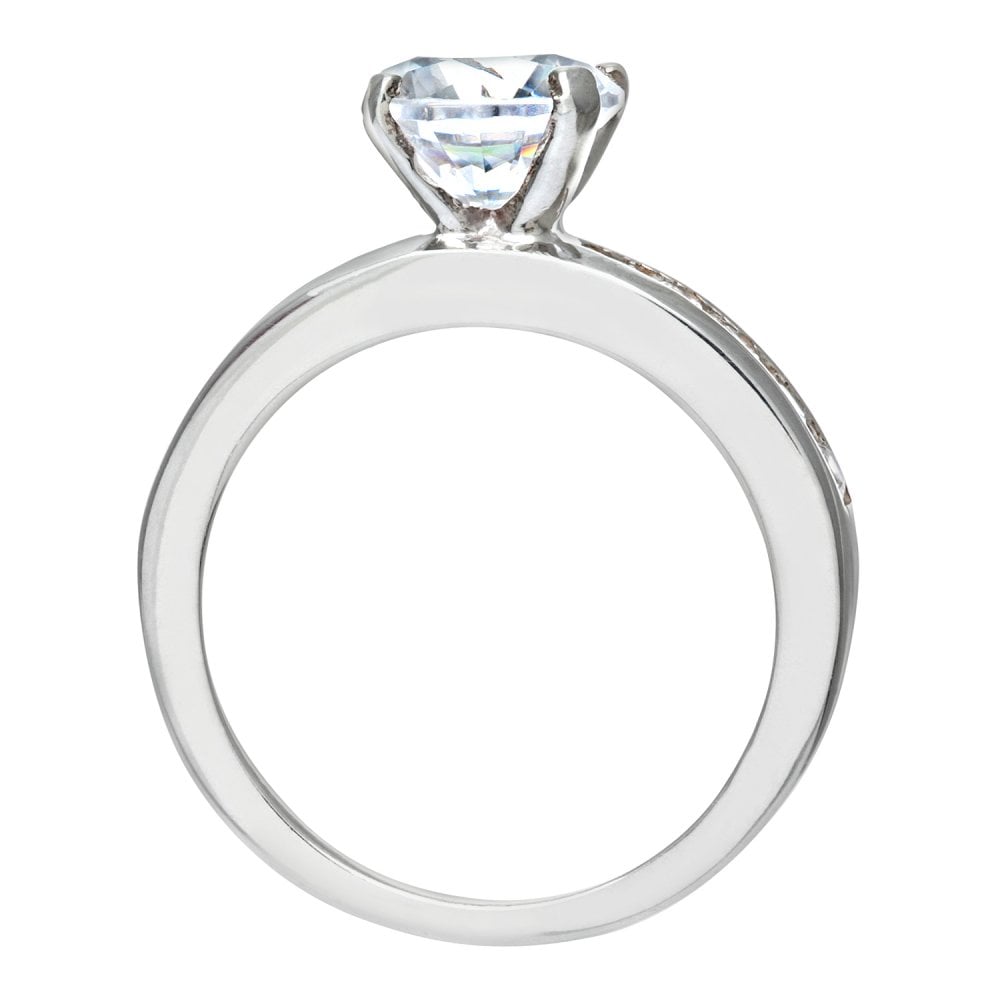 SPARKLD Sterling Silver CZ Engagement Ring