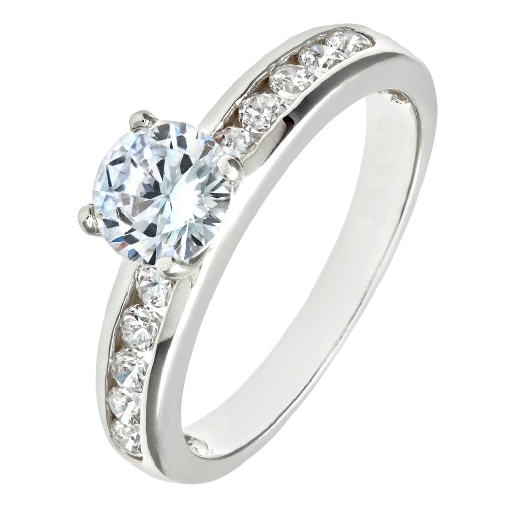 SPARKLD Sterling Silver CZ Engagement Ring