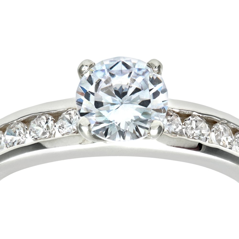 SPARKLD Sterling Silver CZ Engagement Ring