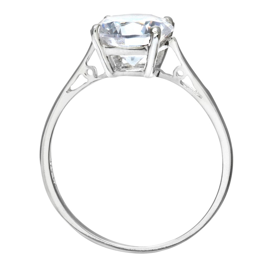 SPARKLD Sterling Silver CZ Solitaire Engagement Ring