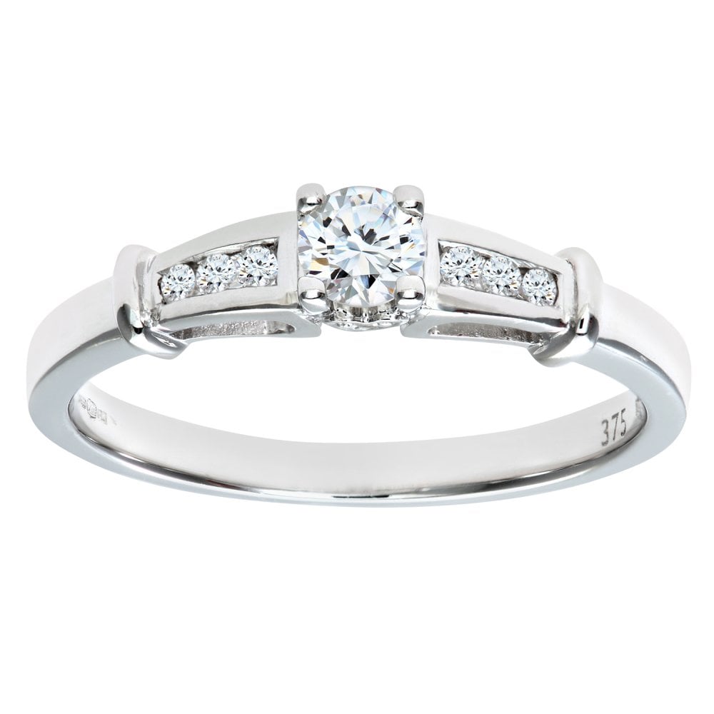 SPARKLD 9ct White Gold 0.25ct Diamond Engagement Ring