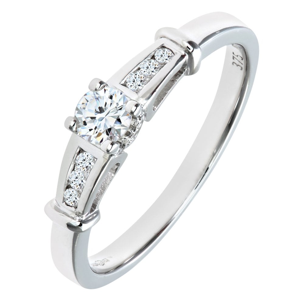 SPARKLD 9ct White Gold 0.25ct Diamond Engagement Ring