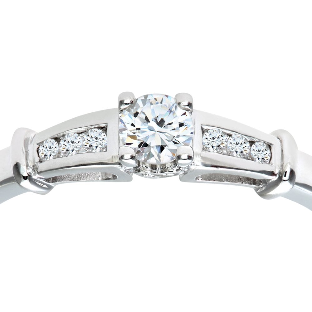 SPARKLD 9ct White Gold 0.25ct Diamond Engagement Ring