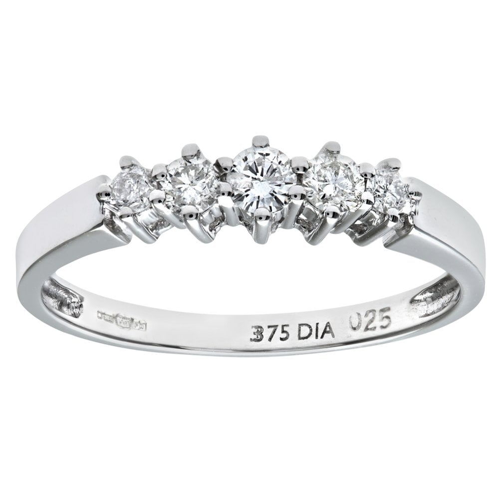 SPARKLD 9ct White Gold 0.25ct Diamond Eternity Ring