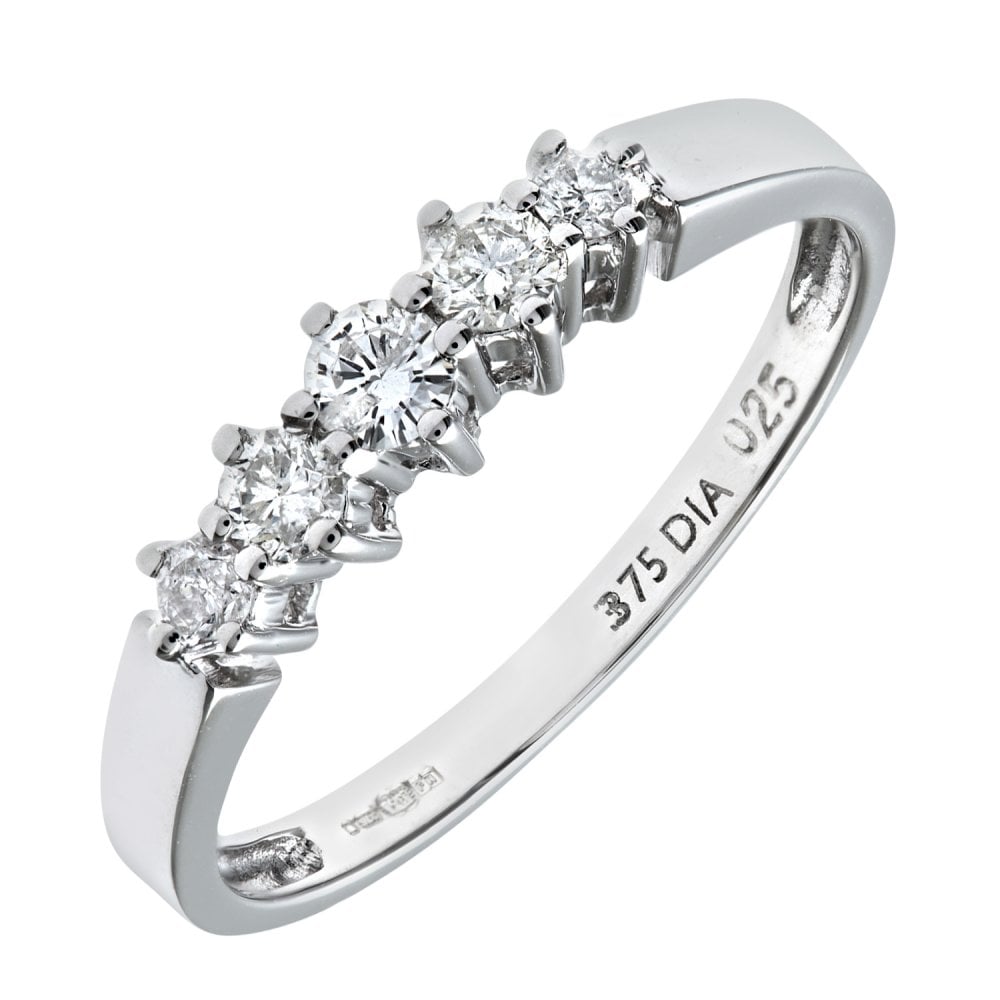 SPARKLD 9ct White Gold 0.25ct Diamond Eternity Ring