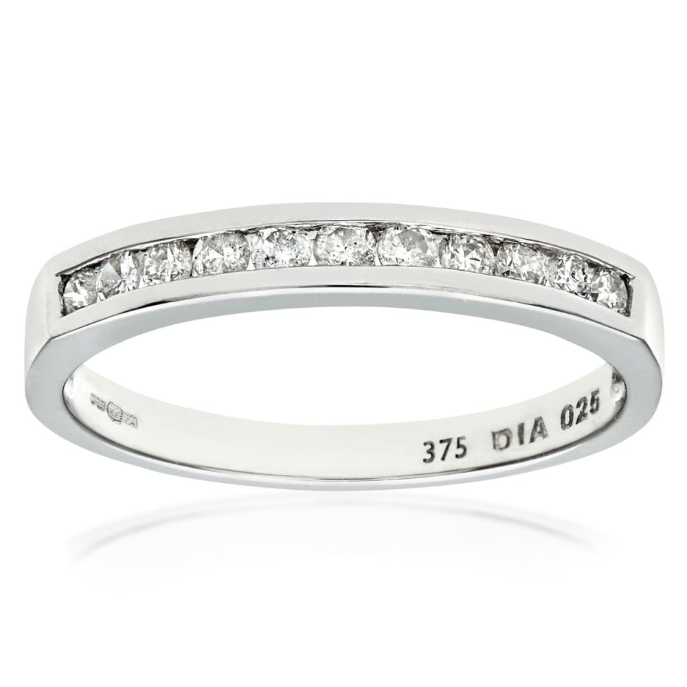 SPARKLD 9ct White Gold 0.25ct Diamond Eternity Ring