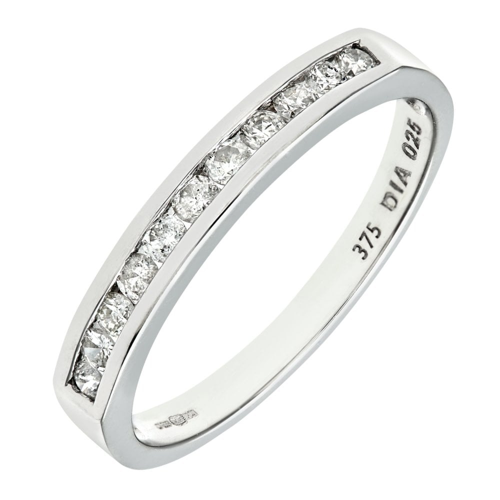 SPARKLD 9ct White Gold 0.25ct Diamond Eternity Ring