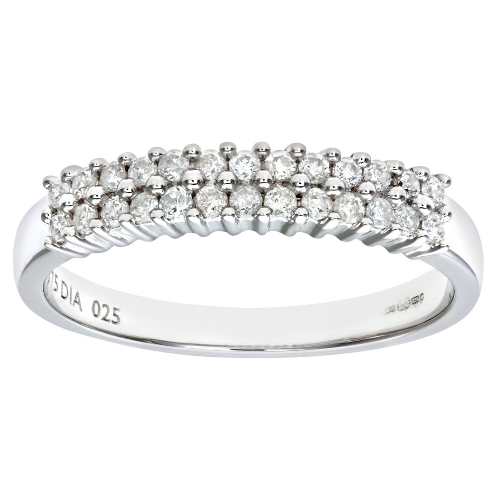 SPARKLD 9ct White Gold 0.25ct Diamond Eternity Ring