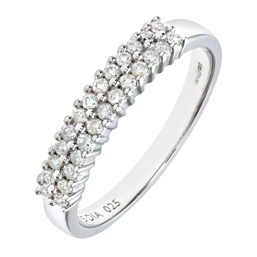 SPARKLD 9ct White Gold 0.25ct Diamond Eternity Ring