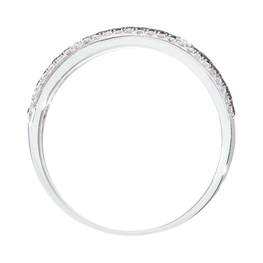 SPARKLD 9ct White Gold 0.33ct Black and White Diamond Eternity Ring