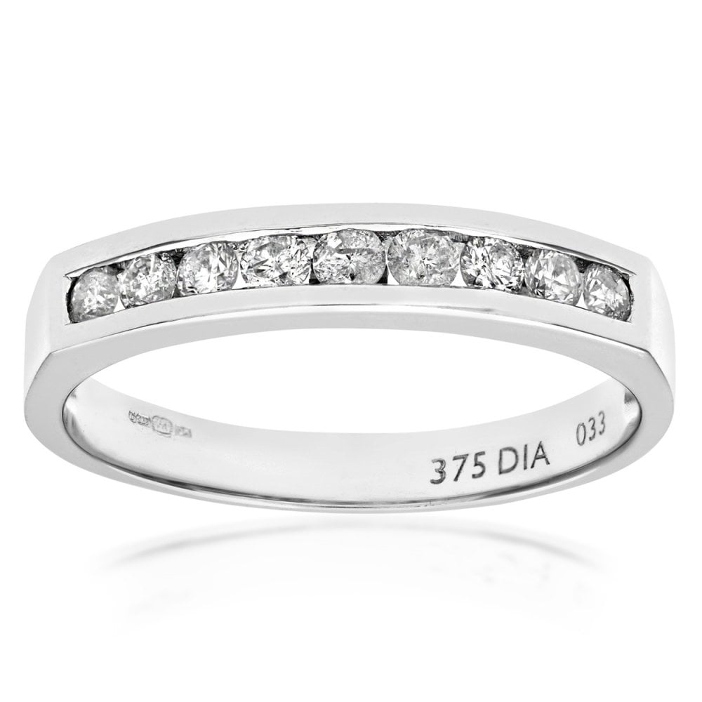 SPARKLD 9ct White Gold 0.33ct Diamond Eternity Ring