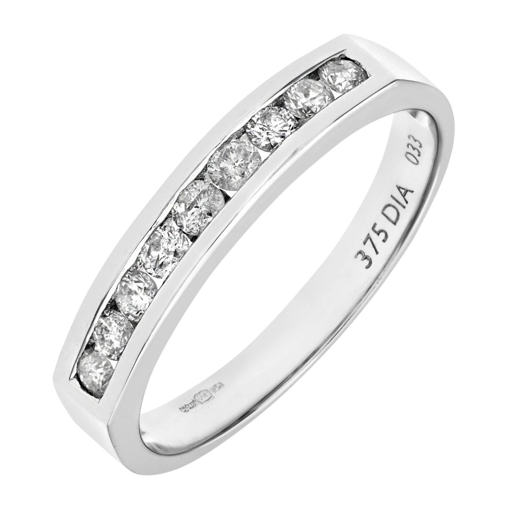 SPARKLD 9ct White Gold 0.33ct Diamond Eternity Ring