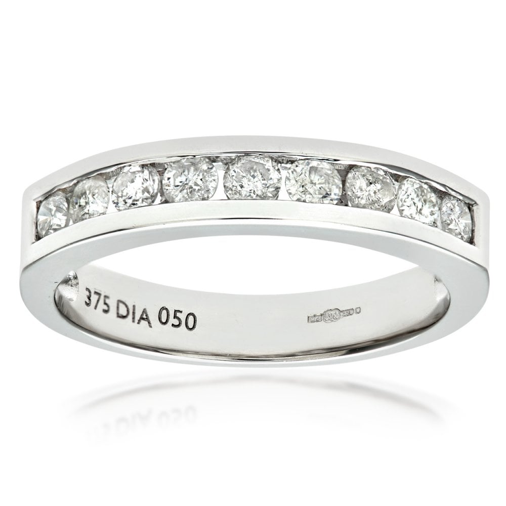 SPARKLD 9ct White Gold 0.50ct Diamond Eternity Ring