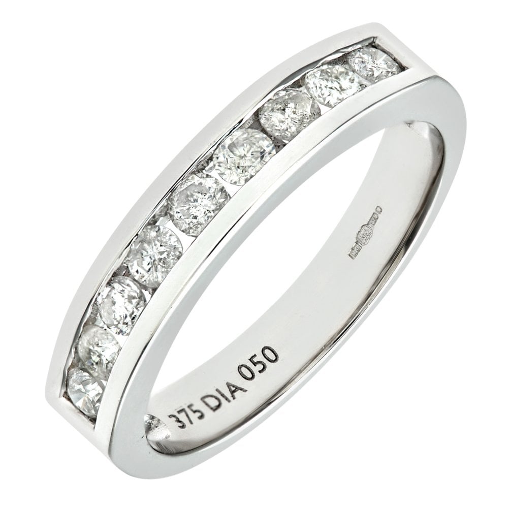 SPARKLD 9ct White Gold 0.50ct Diamond Eternity Ring