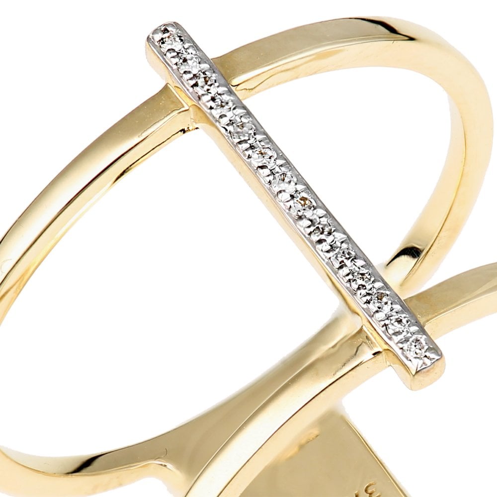 SPARKLD 9ct Yellow Gold 0.05ct Diamond Cocktail and Dress Ring