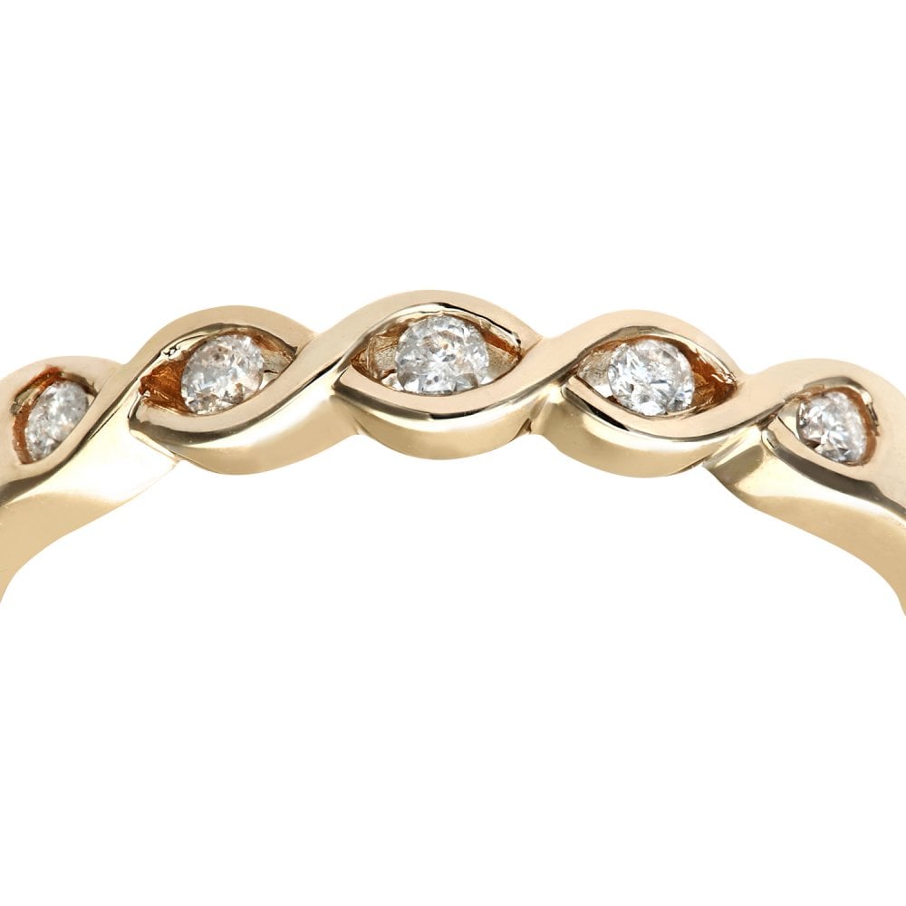 SPARKLD 9ct Yellow Gold 0.10ct Diamond Eternity Ring
