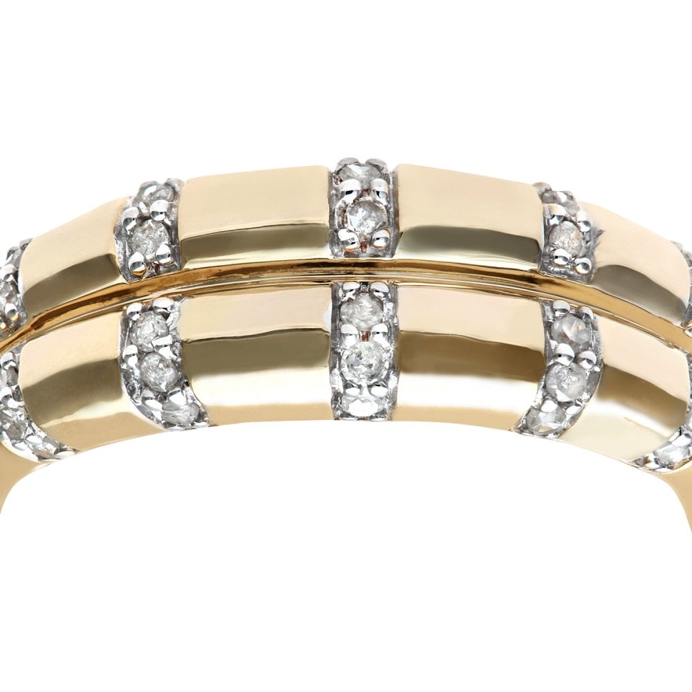 SPARKLD 9ct Yellow Gold 0.15ct Diamond Wedding Ring