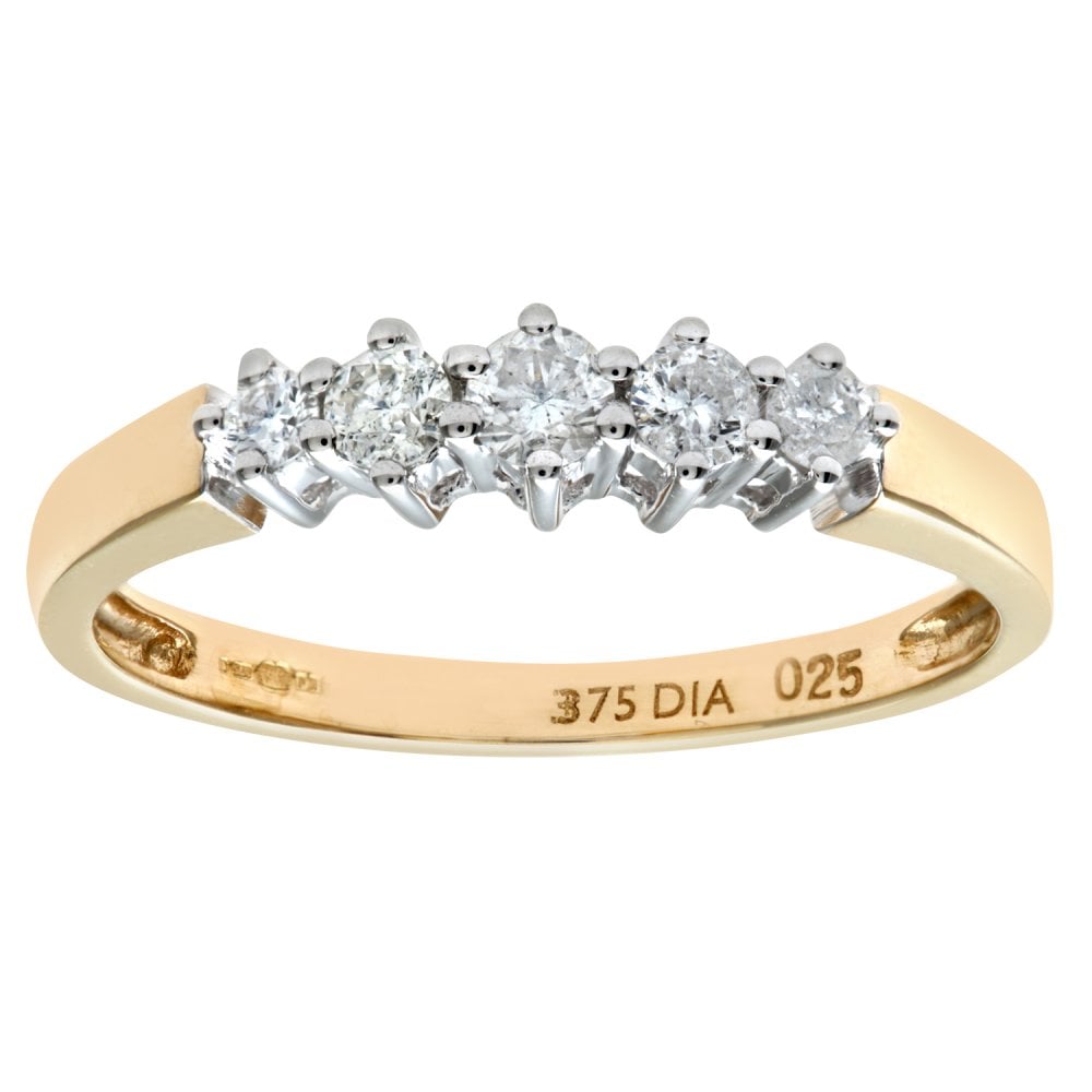 SPARKLD 9ct Yellow Gold 0.25ct Diamond Eternity Ring