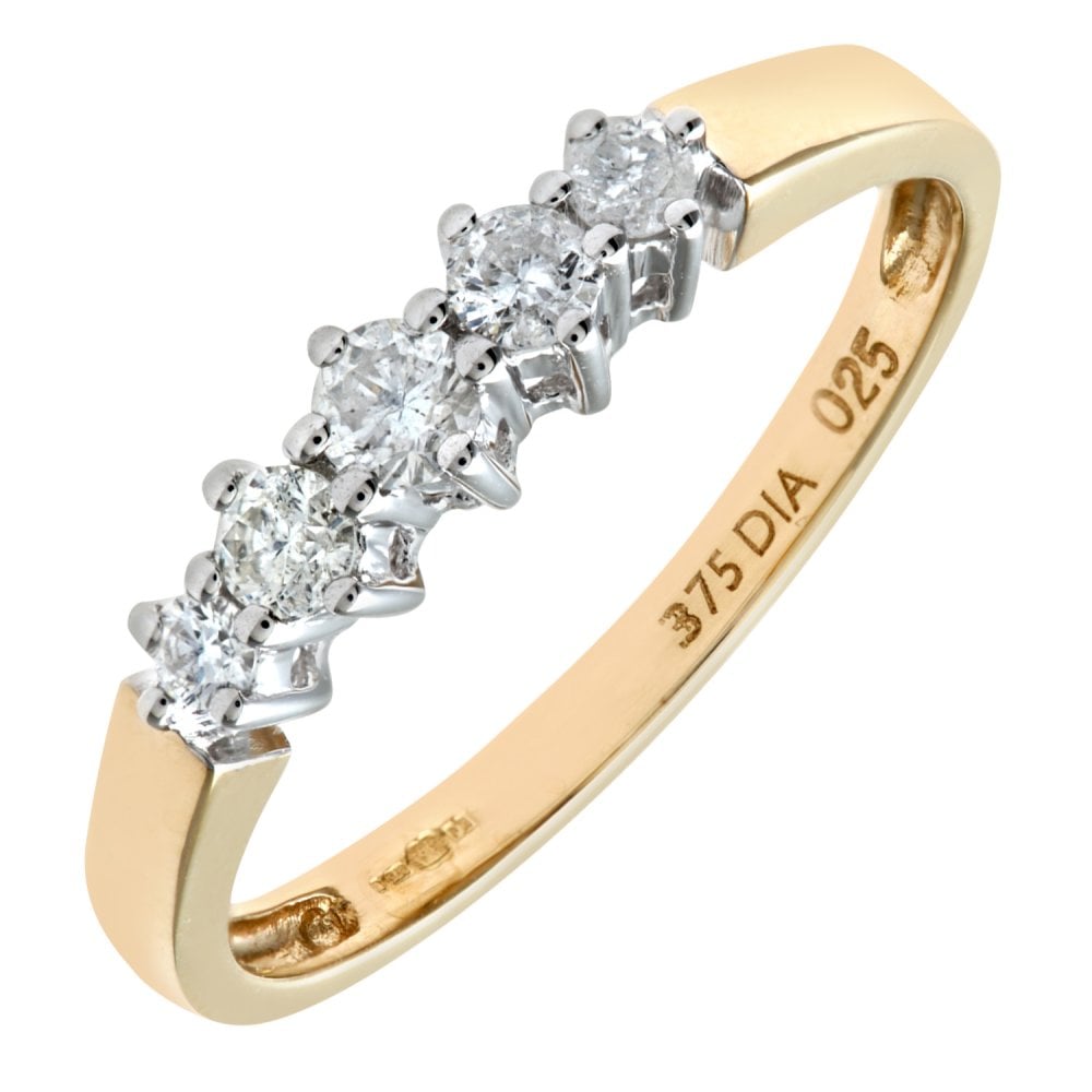 SPARKLD 9ct Yellow Gold 0.25ct Diamond Eternity Ring