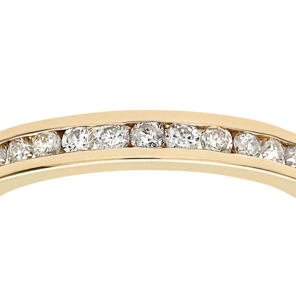 SPARKLD 9ct Yellow Gold 0.25ct Diamond Channel Set Eternity Ring
