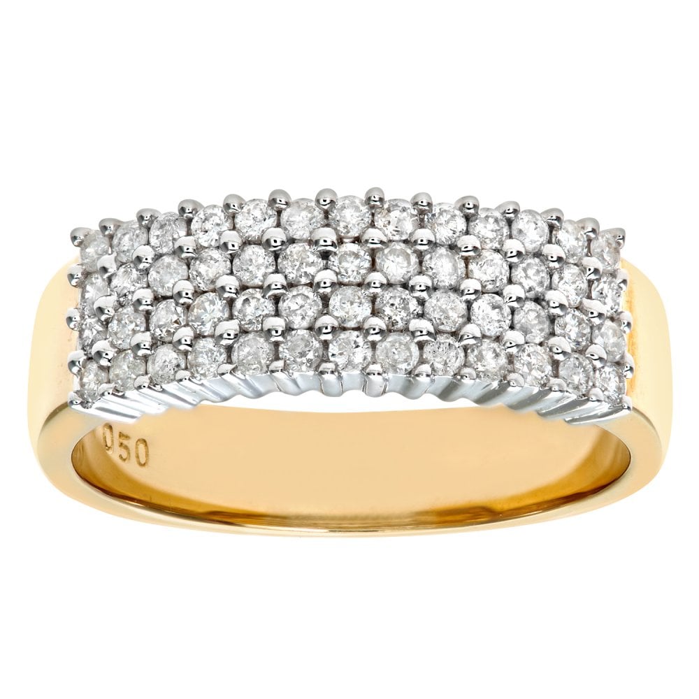 SPARKLD 9ct Yellow Gold 0.50ct Diamond Eternity Ring