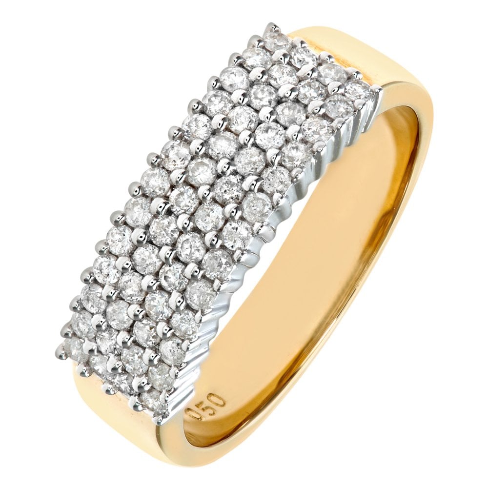 SPARKLD 9ct Yellow Gold 0.50ct Diamond Eternity Ring