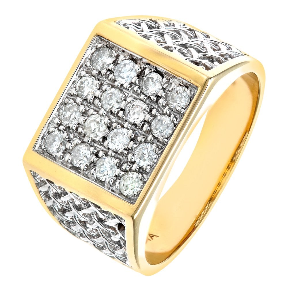 SPARKLD 9ct Yellow Gold 0.50ct Diamond Mens Ring