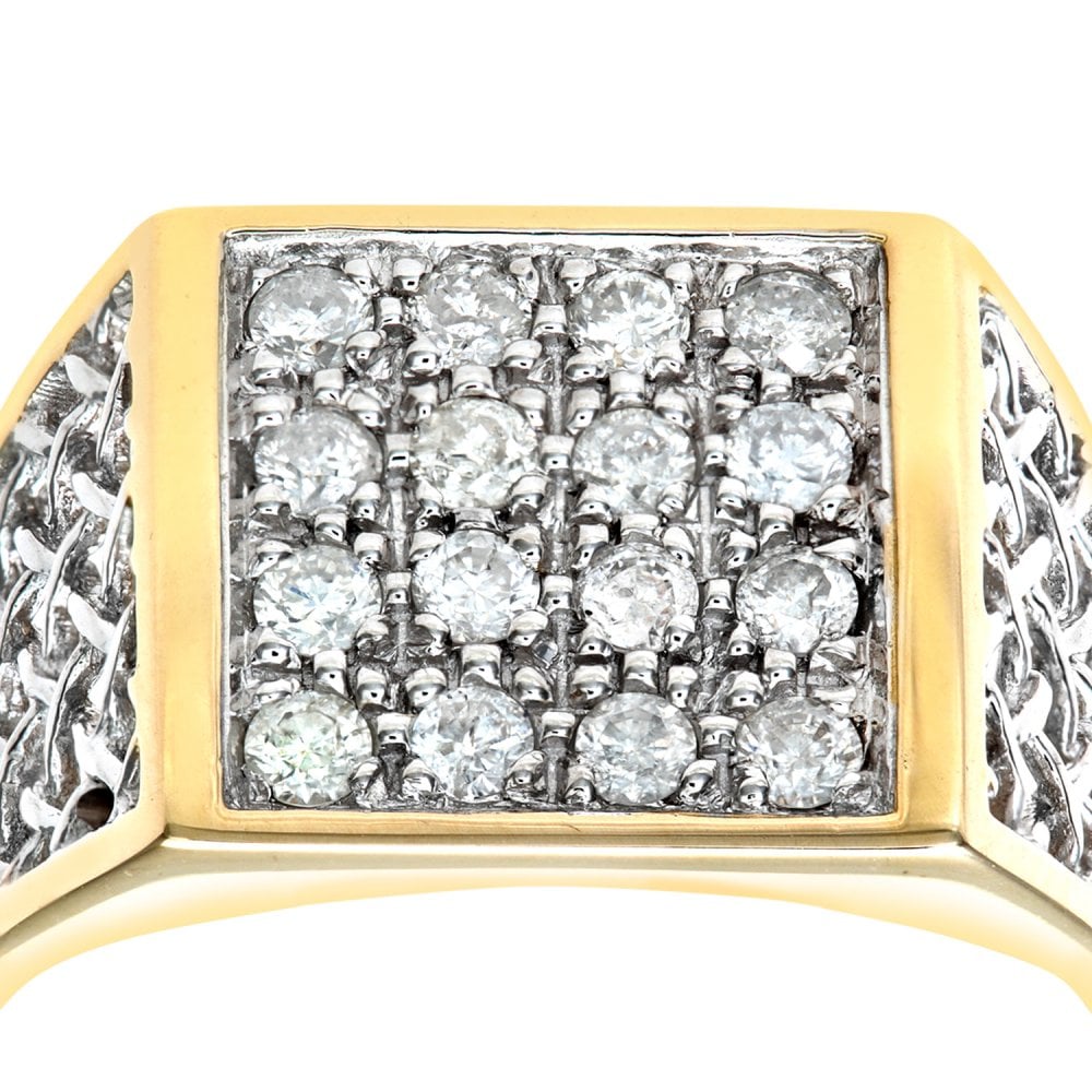 SPARKLD 9ct Yellow Gold 0.50ct Diamond Mens Ring