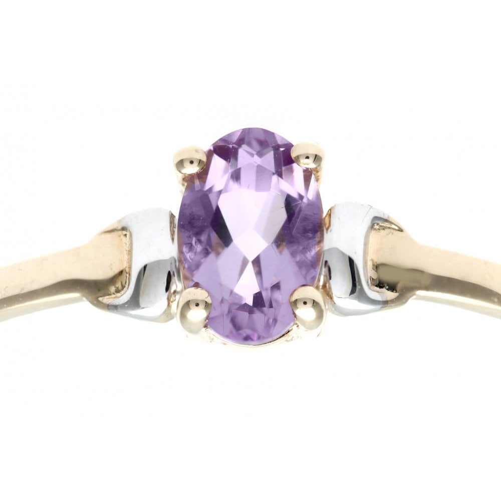 SPARKLD 9ct Yellow Gold Amethyst Ring